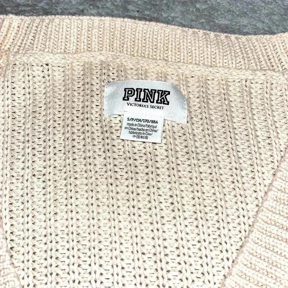Victoria's Secret Pink V-neck shaker knit sweater Small - Picture 3 of 11